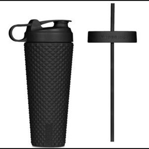 Hydrojug Hydro Jug SHKR gym shaker bottle studded with tumbler lid straw black